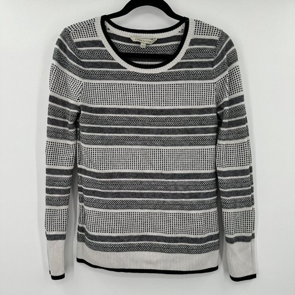 41 Hawthorn Women's Sweater  Black White Striped Knit Crewneck‎ Size Medium - Picture 1 of 7